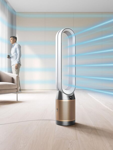 Dyson Purificatore d'Aria 60,2 m/h Filtro HEPA H13 per Stanze fino a 27 m con Display LCD colore Bianco e Oro - 546519-01 Purifier Cool PC2 De-Nox