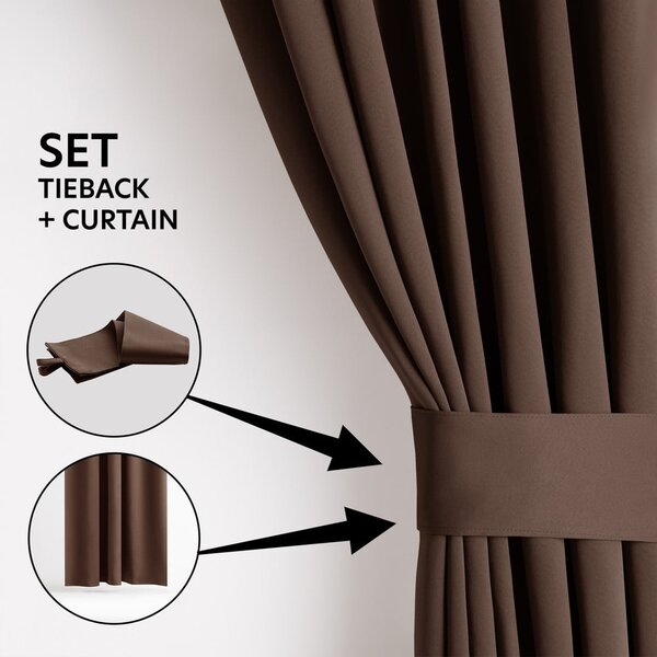 Tenda parzialmente oscurante marrone 140x245 cm Kierra – Restilo