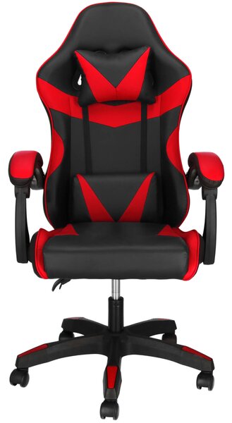 Springos® Sedia da ufficio con cuscino per la testa e per la zona lombare Braccioli Sedia girevole, sedia da gioco Sedia ergonomica imbottita Altezza regolabile con rotelle