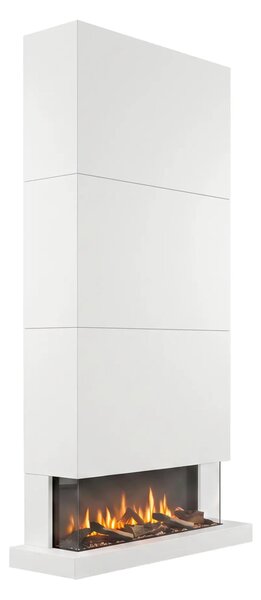 Caminetto elettrico da parete Xaralyn - Disegno 120XLW - legno bianco - 1400 Watt di riscaldamento - con telecomando - caminetto elettrico a 3 lati - caminetto decorativo