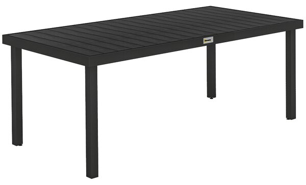 Outsunny Tavolo da Pranzo da Giardino per 8 Persone in Alluminio e Plastica, Nero | Aosom Italy