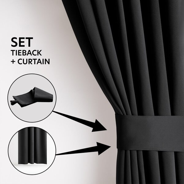 Tenda parzialmente oscurante nera 140x245 cm Kierra – Restilo