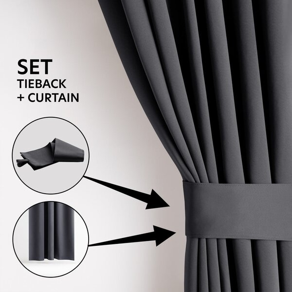 Tenda parzialmente oscurante grigio scuro 140x175 cm Kierra – Restilo