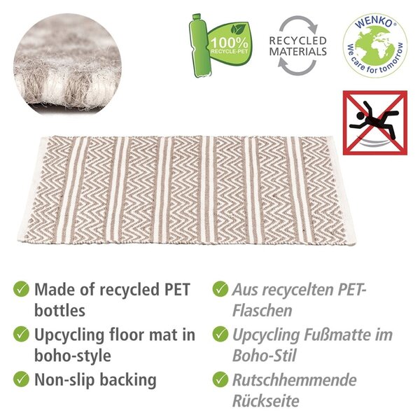 Tappetino per il bagno beige in tessuto 50x80 cm Shaki – Wenko