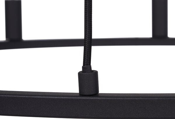 Lampada a sospensione industriale nera a 7 luci - Knight