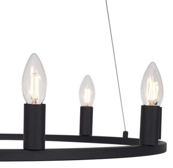 Lampada a sospensione industriale nera a 7 luci - Knight