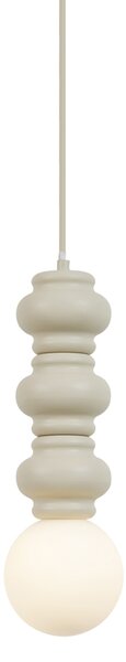 Lampada a sospensione retrò beige con vetro opaco - Fedde