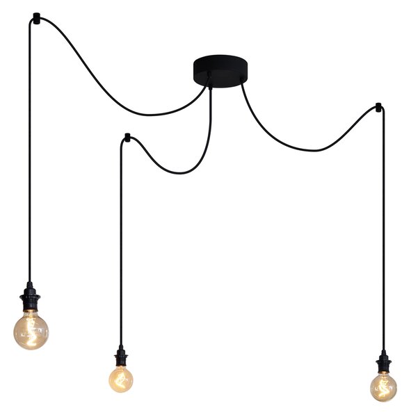 Lampada a sospensione da esterno nera a 3 luci IP44 - Cava