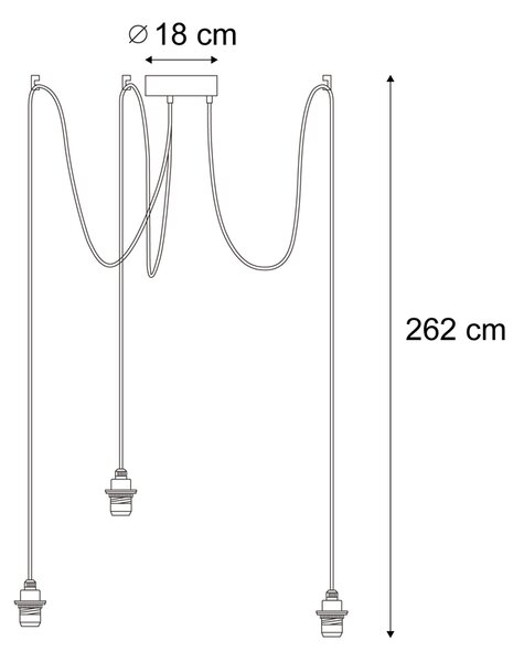 Lampada a sospensione da esterno nera a 3 luci IP44 - Cava