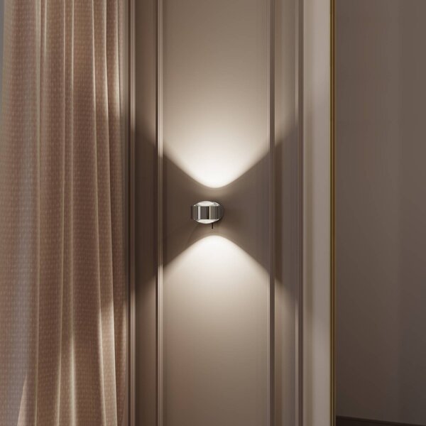 Top Light Puk! 120 Wall spot LED lenti trasparenti cromo
