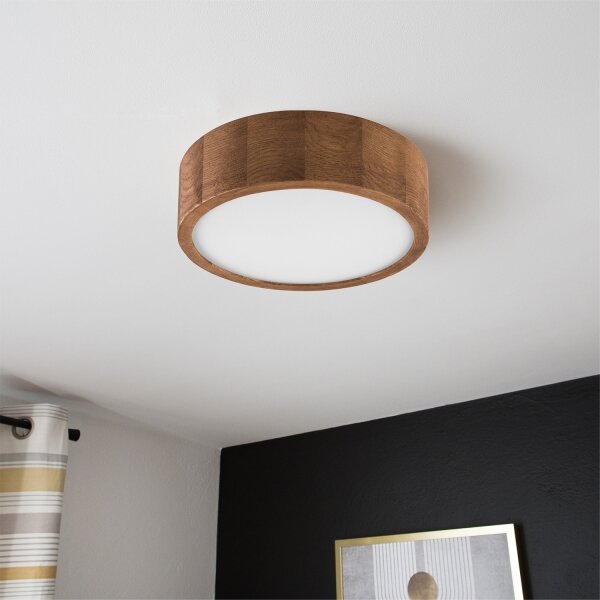 Brilagi - Plafoniera LED RGBW dimmerabile CARVALHO 1xE27/9W/230V Wi-Fi rovere diam. 27,5