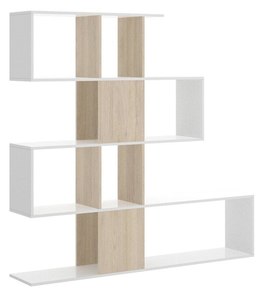 Libreria divisoria bianca lucida e rovere 145x145h cm - Ax