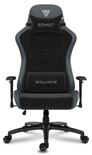 SENSE7 Spellcaster FUKU XL Sedia da gaming in Alcantara nera - Sedia da ufficio ergonomica per persone di corporatura robusta, 160 kg, imbottitura in schiuma a freddo, seduta ampia