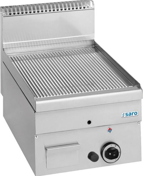 Piastra per griglia a gas SARO, scanalata, da tavolo, 400x600, GFT46R