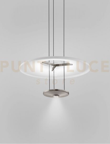 Dione sospensione 1m bianco satinato acciaio satinato l2223 led 26w