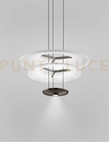 Dione sospensione 2 bianco satinato nickel nero satinato l2223 led 