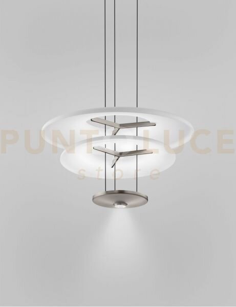 Dione sospensione 2 bianco satinato acciaio satinato l2223 led 26w 