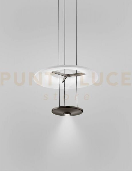 Dione sospensione 1m bianco satinato nickel nero satinato l2223 led
