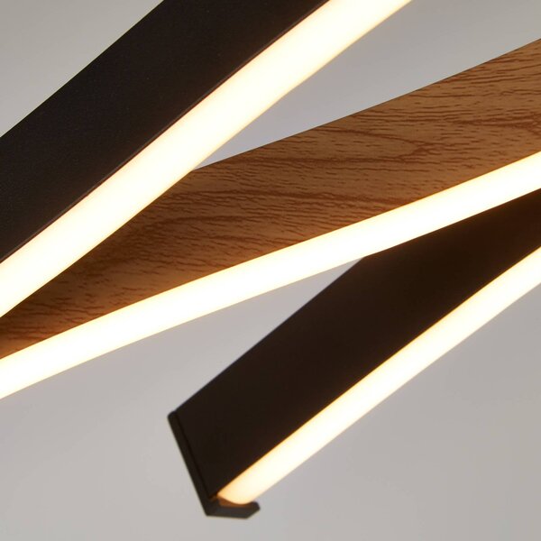 Searchlight Lampada LED a sospensione Swirl nero/legno