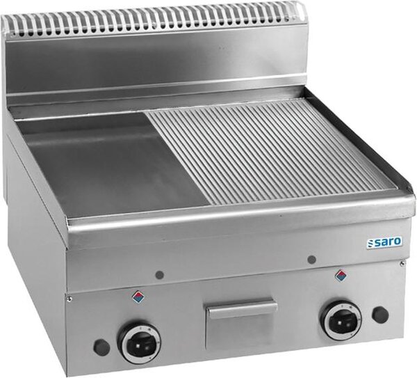 Piastra per griglia a gas SARO, liscia e scanalata, 1000x600, GFT66LR