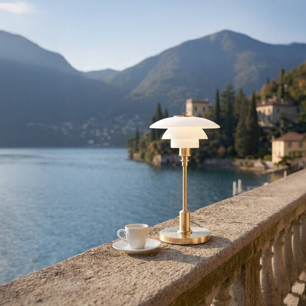 Louis Poulsen Lampada da tavolo a batteria PH 1-1 Portable, ottone, IP44 1-1, dimmerabile, Ottone / Oro, Soggiorno / Sala da pranzo, Ottone, Design