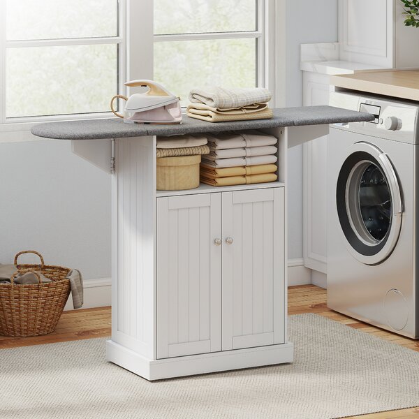 HOMCOM Mobile Asse da Stiro e Mobile da Stiro Pieghevole, 131x37x88.5 cm, Bianco | Aosom Italy