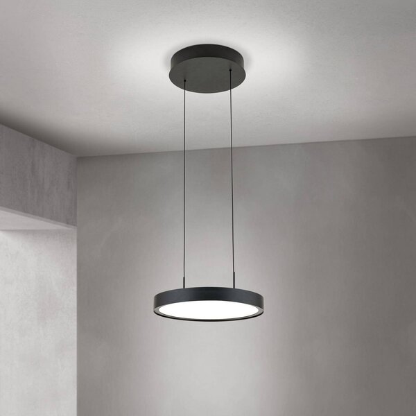ORION Lampada LED a sospensione Teide, nero, 1 luce, metallo, 2.700 K dimmerabile, Nero, Soggiorno / Sala da pranzo, Alluminio, Moderno