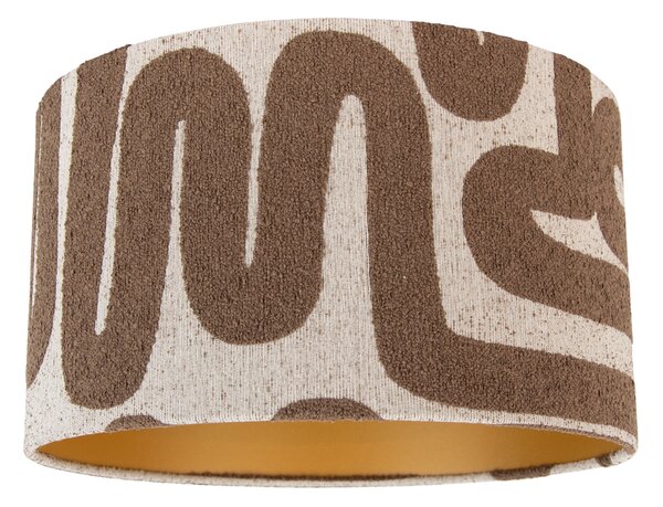 Paralume in tessuto marrone con strisce beige 35/35/20