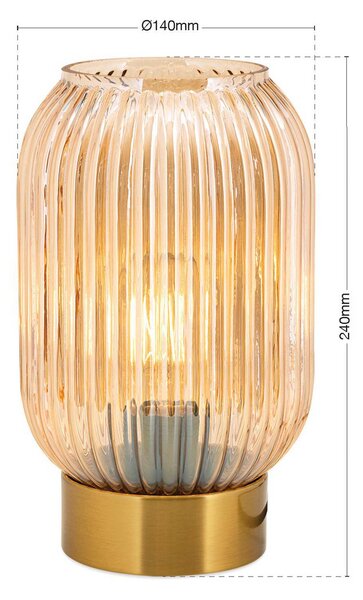 ORION Lampada da comodino Carneval, Crema / Ambra, Soggiorno / Sala da pranzo, Vetro, Lampada da tavolo
