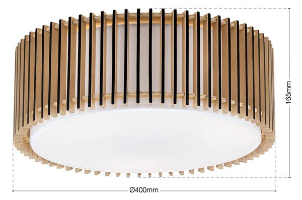 ORION Plafoniera soffitto Tarta, dimmerabile, Legno chiaro, Soggiorno / Sala da pranzo, Legno, Plafoniera