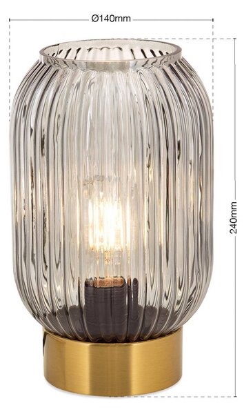 ORION Lampada da comodino Carneval, Alluminio / Grigio / Zincato, Soggiorno / Sala da pranzo, Vetro, Lampada da tavolo