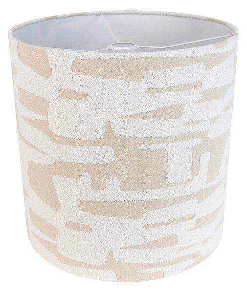 Paralume in tessuto bianco con strisce beige 40/40/40