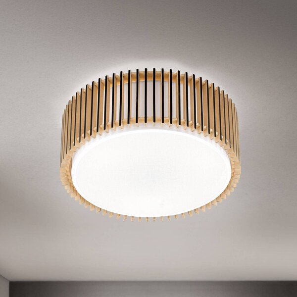 ORION Plafoniera soffitto Tarta, dimmerabile, Legno chiaro, Soggiorno / Sala da pranzo, Legno, Plafoniera