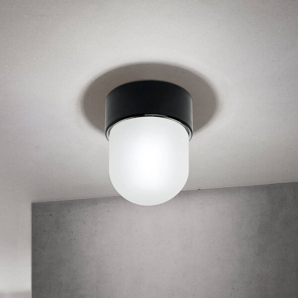 ORION Plafoniera soffitto Ostia, dimmerabile, Nero, Corridoio, Vetro, Plafoniera