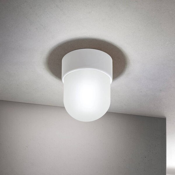 ORION Plafoniera soffitto Ostia, dimmerabile, Bianco / Opale, Corridoio, Vetro, Plafoniera