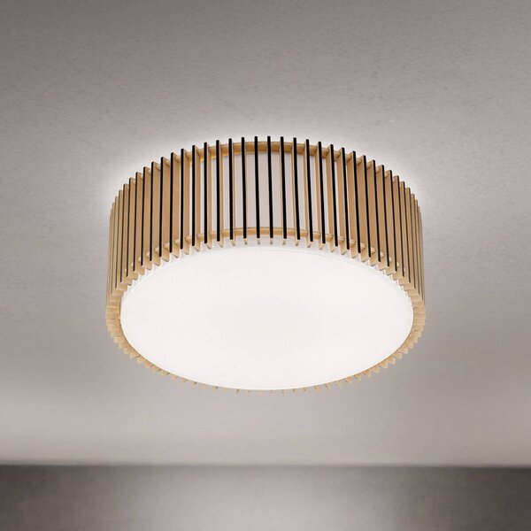 ORION Plafoniera soffitto Tarta, dimmerabile, Legno chiaro, Soggiorno / Sala da pranzo, Legno, Plafoniera