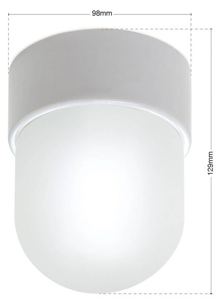 ORION Plafoniera soffitto Ostia, dimmerabile, Bianco / Opale, Corridoio, Vetro, Plafoniera