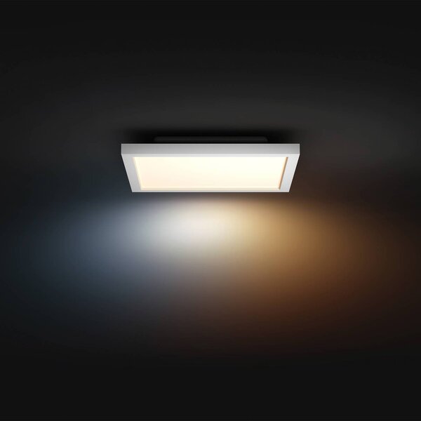 Philips Hue Plafoniera smart Aurelle, dimmerabile, Bianco / Opale, Soggiorno / Sala da pranzo, Alluminio, Moderno