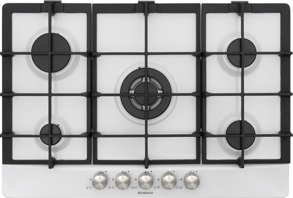 SCHOCK STP855HWH Piano Cottura 5 Fuochi a Gas Larghezza 74 cm colore Bianco