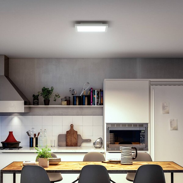 Philips Hue Plafoniera smart Aurelle, dimmerabile, Bianco / Opale, Soggiorno / Sala da pranzo, Alluminio, Moderno
