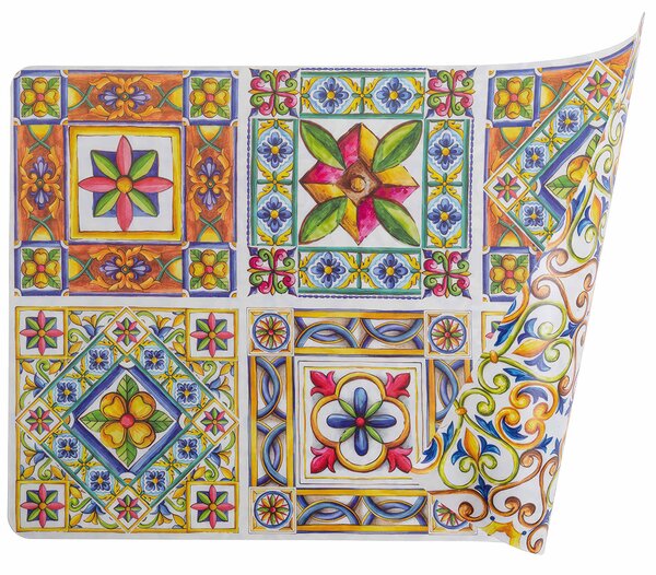Tovaglietta rettangolare Costiera In plastica (PP) Double face Decoro mediterraneo Misure: l. 45 x p. 30 x h. 0,2 cm Pulire con un panno umido Colore: multicolor