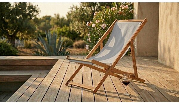Sdraio da giardino grigia/di colore naturale in legno massiccio Dionysus – Bonami Essentials