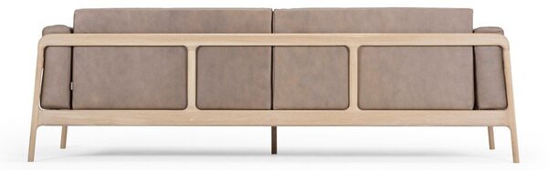 Divano in pelle di bufalo marrone chiaro con struttura in rovere massiccio , 240 cm Fawn - Gazzda