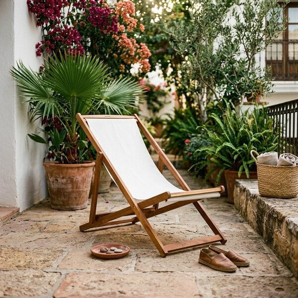 Sdraio da giardino beige/colore naturale scuro in legno massiccio Dionysus – Bonami Essentials