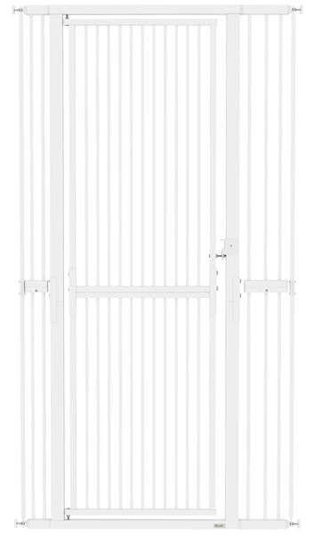 PawHut Cancellino per Cani e Gatti Alto 180 cm, Estensibile da 76-104 cm e Montaggio a Pressione, Bianco | Aosom Italy