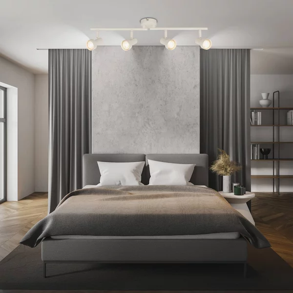 Briloner Faretto da soffitto Tapp, bianco, lunghezza 61 cm, a 4 luci, metallo, GU10 dimmerabile, Bianco / Opale, Soggiorno / Sala da pranzo, Metallo, Moderno, Faretto