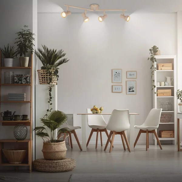 Briloner Faretto da soffitto Tapp, beige, lunghezza 61 cm, a 4 luci, metallo GU10 dimmerabile, Crema / Ambra, Soggiorno / Sala da pranzo, Metallo, Moderno, Faretto