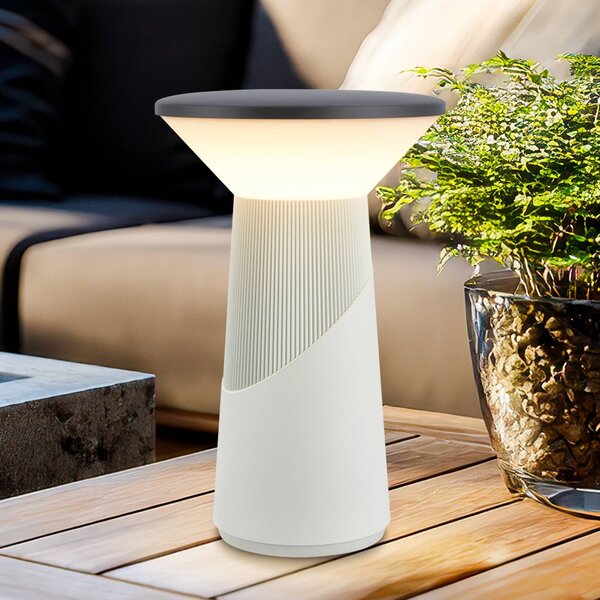 Briloner lampada LED da tavolo Pilia antracite/grigio chiaro Altezza 24 cm IP44 Pilla, dimmerabile, Soggiorno / Sala da pranzo, Plastica, Moderno