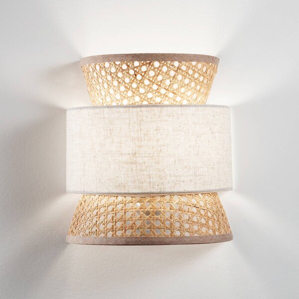 Luce Ambiente Design Applique Gazebo, dimmerabile, Crema / Ambra, Soggiorno / Sala da pranzo, Legno, Applique