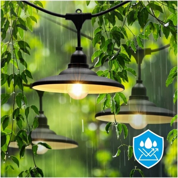 Catena luminosa decorativa da esterno CRETE 10xE27/230V 15m IP44